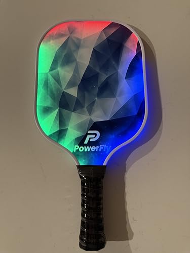 PowerFly LED fiberglass pickleball paddle - Blue
