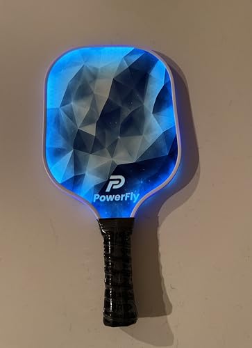 PowerFly LED fiberglass pickleball paddle - Blue