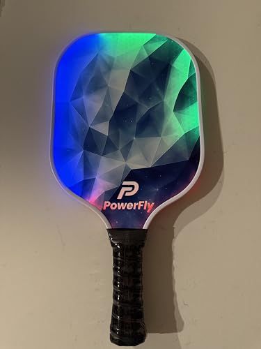 PowerFly LED fiberglass pickleball paddle - Blue