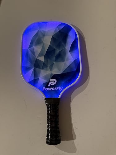 PowerFly LED fiberglass pickleball paddle - Blue
