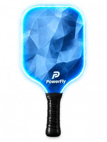 PowerFly LED fiberglass pickleball paddle - Blue