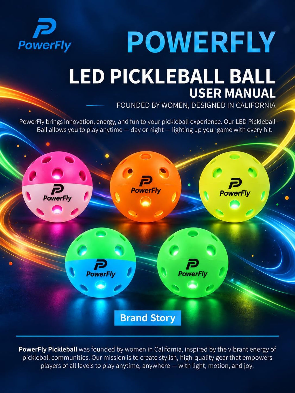 PowerFly LED pickleball product details